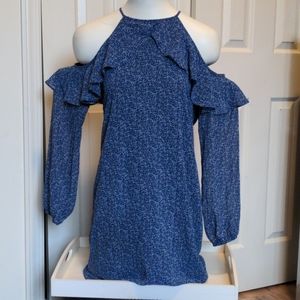 Blue Floral cold shoulder Michael Kors dress